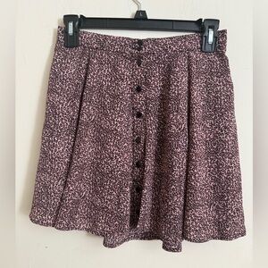 Urban Outfitters Flare Skirt Women Pink Leopard Print Lined Button Front Size S